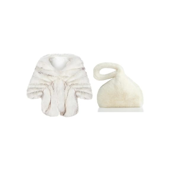 Womens Faux Fur Collar Shawl Faux Fur Scarf Wrap Evening...